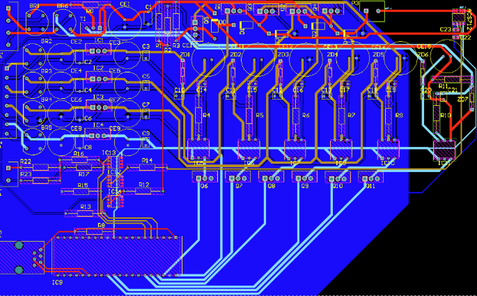 PCB layout of the DC machine controller board